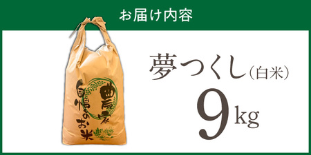 【2026年10月より順次発送】福岡県産ブランド米夢つくし 白米 9kg【令和8年産 新米】 _ 夢つくし 9kg 1回 福岡県産 久留米産 ブランド米 精米 品種 艷やか 光沢 やわらかい 食感 米 ご飯 白ご飯 おにぎり 弁当 食品 お取り寄せ 福岡県 久留米市 送料無料  〔Gr079〕