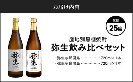 産地別黒糖焼酎 選べる 弥生飲み比べ セット 720ml 2本入り（ 弥生与那国島 25度 ＆ 弥生多良間島 25度 ） A185-033-04 黒糖焼酎 焼酎 酒 お酒 アルコール 黒糖 本格焼酎 弥生 飲み比べ 与那国島 多良間島 ロック 水割り お湯割り 美味しい 川崎商店 ふるさと納税 鹿児島 奄美市 おすすめ ランキング プレゼント ギフト