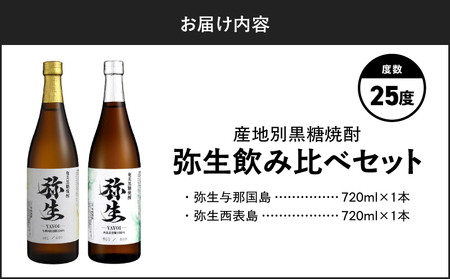 産地別黒糖焼酎 選べる 弥生飲み比べ セット 720ml 2本入り（ 弥生与那国島 25度 ＆ 弥生西表島 25度 ） A185-033-05 黒糖焼酎 焼酎 酒 お酒 アルコール 黒糖 本格焼酎 弥生 飲み比べ 与那国島 西表島 ロック 水割り お湯割り 美味しい 川崎商店 ふるさと納税 鹿児島 奄美市 おすすめ ランキング プレゼント ギフト
