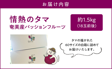 【 2026年 先行予約 】【 情熱のタマ 】 奄美産 パッションフルーツ 1.5kg （ 18玉前後 ） A203-001-01 フルーツ 果物 果実 期間限定 限定 甘酸っぱい 濃厚 美味しい おいしい 産地直送 奄美あさひ農園 ふるさと納税 鹿児島 奄美市 おすすめ ランキング プレゼント ギフト