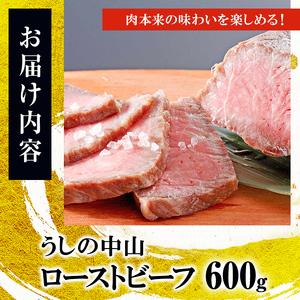 ナカヤマさんちのお肉 鹿児島県産黒毛和牛うしの中山ローストビーフ 2P・計600g 黒毛和牛 和牛 肉 牛肉 国産 九州産 鹿児島県産 赤身 日本一 人気 b7-030