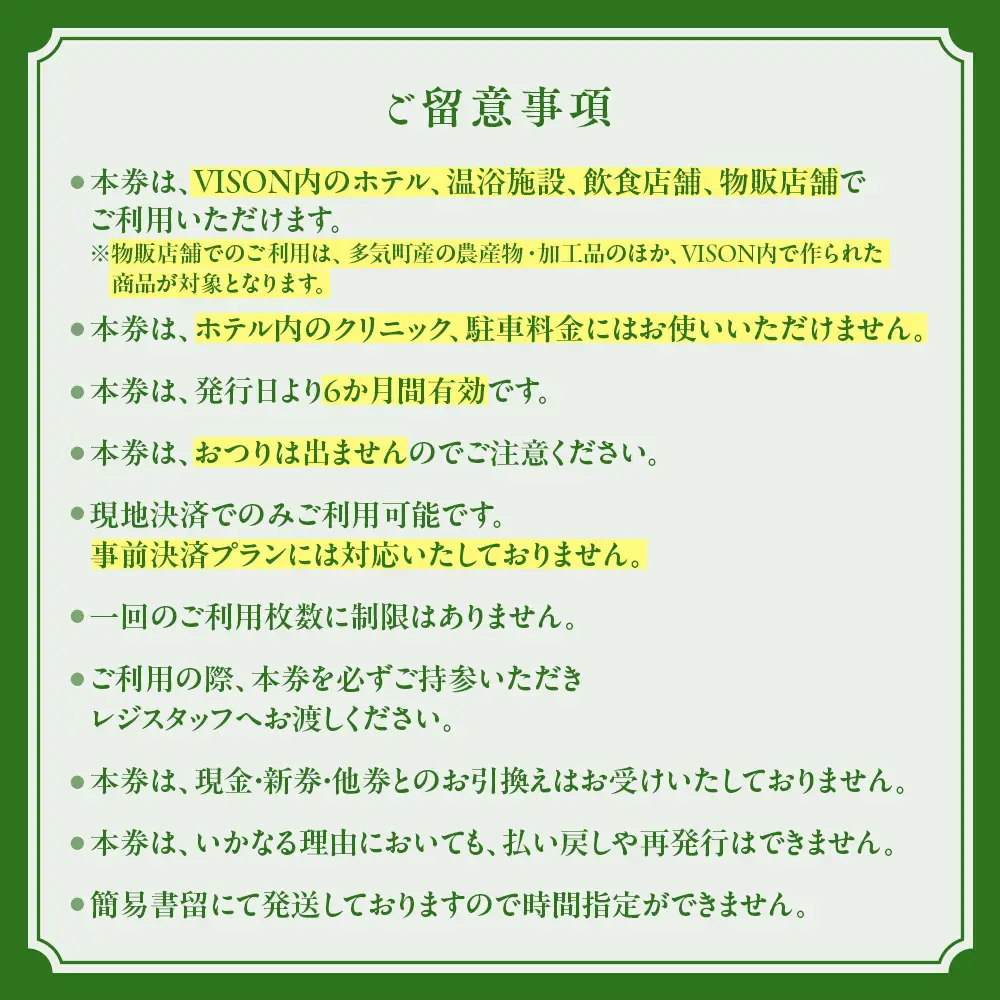 日本最大級の商業リゾート VISON 施設利用券 45,000円分
