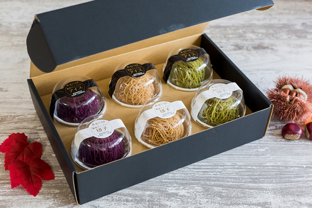 絹糸モンブラン バラエティセット (団子3種、アイス3種 [和栗、抹茶、紫芋 各1個])[0883]