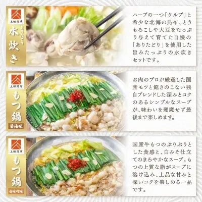 Z08-85 寄附額改定↓↓ 「上田商店」おすすめ定期便！【隔月定期便（年6回発送）】水炊き もつ鍋