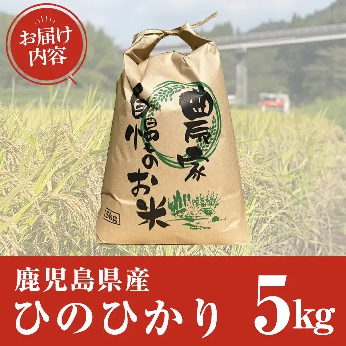 鹿児島県産ひのひかり(5kg) 【薪屋 薪の助】 A960-v01