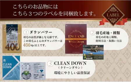 羽毛ふとん（純銀糸入、抗菌力で細菌の繁殖をシャット・アウト）　Silver Clean ＜シルバークリーン＞　クイーン（220ｃｍ×210ｃｍ）
