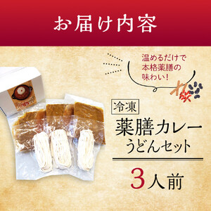 信州産小麦使用　冷凍薬膳カレーうどんセット　3人前