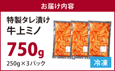 豪州産 特製タレ漬け 牛 上ミノ 250gx3パック（計750g）上ミノ 焼肉 BBQ　B-019011