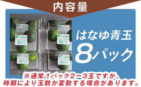 【先行受付】柚子 花柚子 青玉 ８パック hy-0001