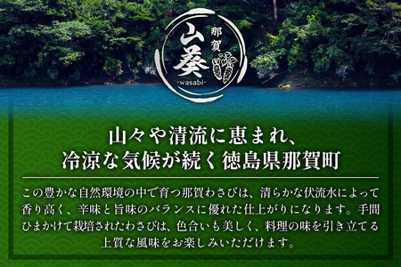 那賀わさび (真妻) 約100g 1～2本【徳島県 那賀町 生産者直送 産地直送 本わさび わさび ワサビ 生わさび 山葵 野菜 香味野菜 国産 真妻 薬味 調味料 万能 新鮮】FN-06