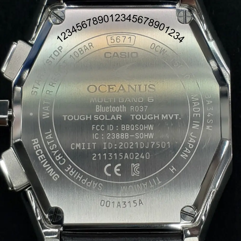 CASIO 腕時計 OCEANUS OCW-T5000B-1AJF 名入れ