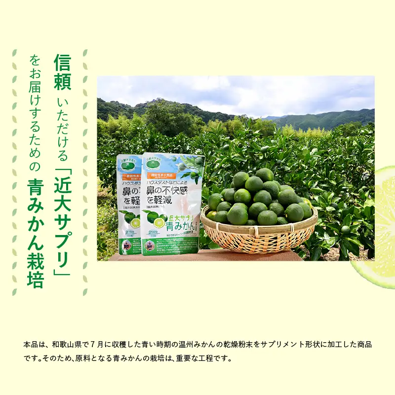 機能性表示食品　近大サプリ　青みかん（届出番号　G878)　