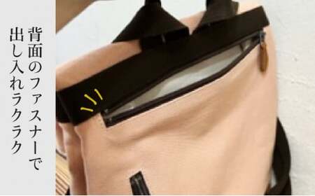 【 AKIRA オリジナル】【マツコの知らない世界 で紹介されました！】シンプルリュック サーモンピンク帆布×茶色帆布 軽量 日本製 キャンバス 通勤 通学 大容量 上質 カジュアル オシャレ レディース メンズ リュックサック カバン 鞄 バック