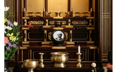 手元供養にも使える写真陶板付き宝物入れ「たまてまり」