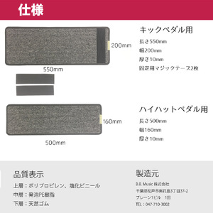 ノイズクリアマット 電子ドラム用マット・NCM-10