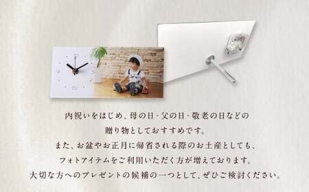 時計付きアクリルフォトフレーム 【120×250】Z19 写真 しゃしん フォト 時計 とけい フレーム 印刷