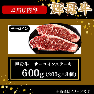 輝母牛サーロインステーキ(3人前600g/200gx3個) d4-011
