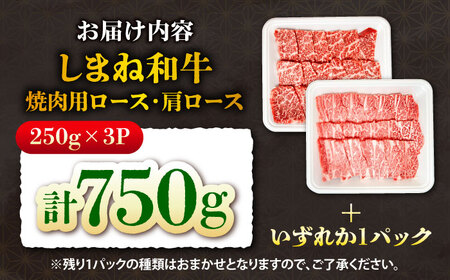 しまね和牛焼肉用ロース/肩ロース750g(各250g×1P＋おまかせ1P)  [AIEF012]