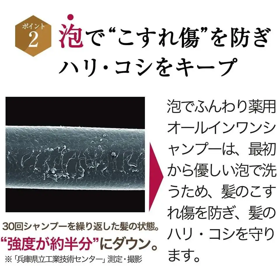泡でふんわり薬用オールインワンシャンプー 450mL   【006-a130】【山田養蜂場】