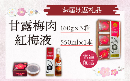 江戸時代から続く伝統の味「甘露梅肉」「紅梅液」 詰合せセット [B-005012] 夏バテ 熱中症対策