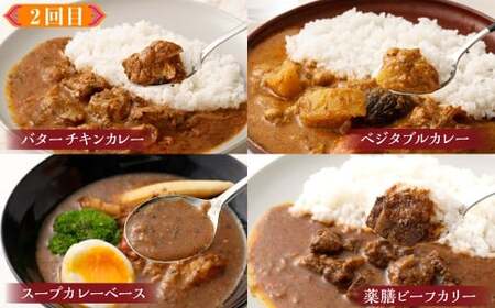 カラダ想いのスパイスカレープラスワン（カレー4種×2回、カレー２種ときのこご飯の素１種2袋×1回）毎月【3回定期便】 きのポックルカレー まぜてご飯 豚バラジンジャーカリー きのこスパイスカレー 薬膳ビーフカリー スープカレーベース ベジタブルカレー バターチキンカレー 薬膳ポークカリー 煮込み牛すじカレー 舞茸とホロホロチキンの薬膳カレー スパイスカレー カレー カレーライス 3回 定期便