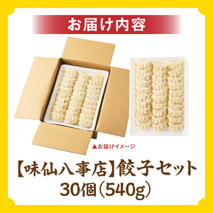 【味仙八事店】餃子30個セット(冷凍） ［061A11］ 餃子 30個セット 540g 味仙 味仙八事店 名古屋名物 冷凍 ご家庭 本格的 お取り寄せ おかず 夕食 おつまみ ご飯のお供 中華 ご当地グルメ 簡単調理 時短 焼き餃子 ジューシー もちもち 家族向け 愛知県 小牧市 送料無料