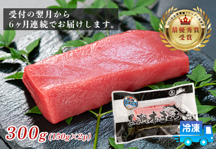 まぐろ マグロ 本鮪 黒潮本まぐろ 赤身 定期便 6回 300g × 6回 刺身 柵 冷凍 産地直送