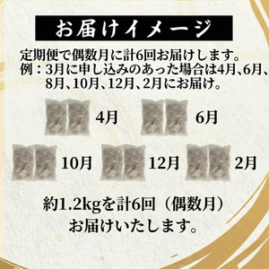 【偶数月】定期便 6回 計7.2kg  えび 約1.2kg 冷凍 むきえび