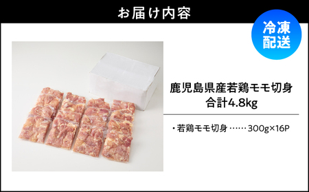 鹿児島県産 若鶏 モモ 切身 4.8kg セット KN165-003-01 肉 鶏肉 冷凍