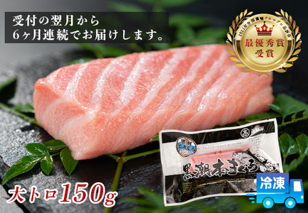 まぐろ マグロ 本鮪 黒潮本まぐろ 大トロ 定期便 6回 150g × 6回 刺身 冷凍 産地直送