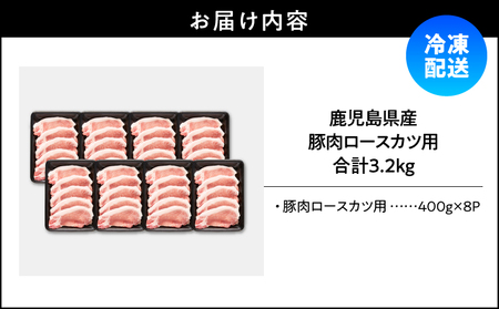 鹿児島県産 豚肉 ロース カツ用 3.2kg セット KN165-009 肉 冷凍