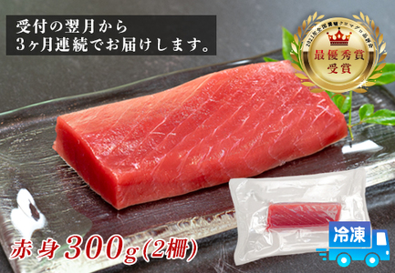 訳あり まぐろ マグロ 本鮪 黒潮本まぐろ 赤身 定期便 3回 300g × 3回 刺身