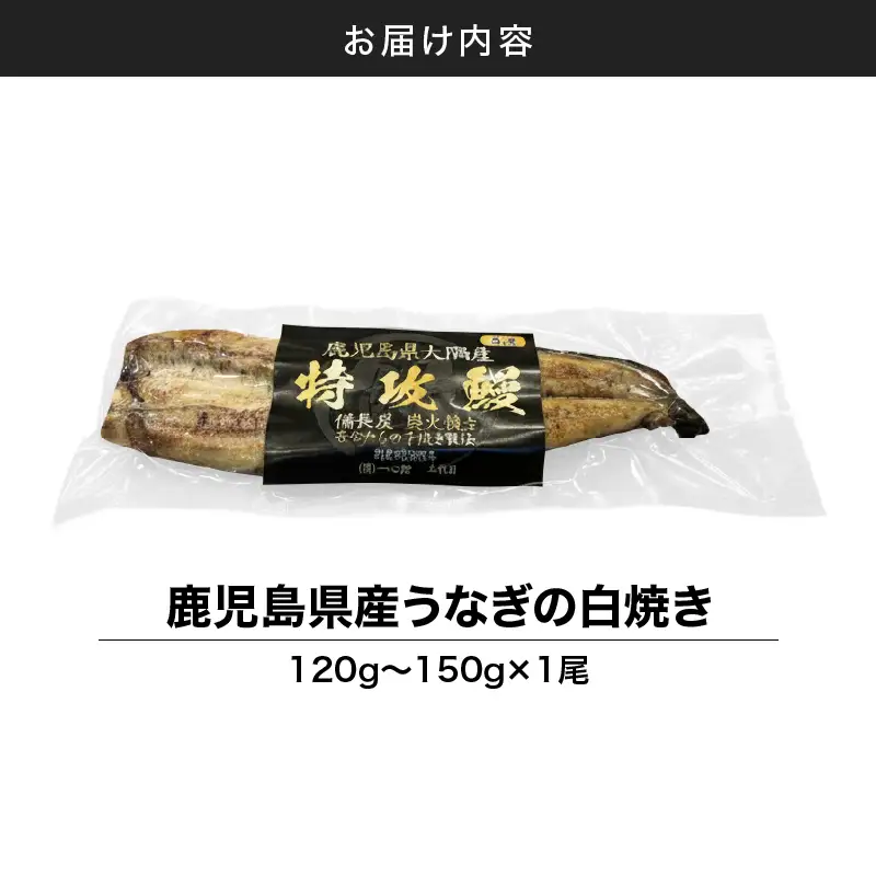 【 土用の丑の日特集 】 鹿児島県産 うなぎ の 白焼き 1尾 KN174-002-01 ウナギ 鰻 冷凍