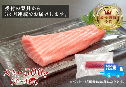訳あり まぐろ マグロ 本鮪 黒潮本まぐろ 大トロ 定期便 3回 500g × 3回 刺身
