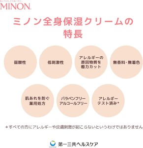 1744-1　ミノン全身保湿クリーム5本 保湿 保湿クリーム ボディークリーム 敏感肌 ミノン 赤ちゃん  肌トラブル スキンケア 乾燥肌 無香料 無着色 低刺激性 弱酸性 アレルギー 日やけ 雪やけ
