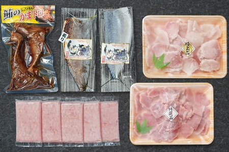 a19-059　焼津堪能セット ネギトロ、鮪切り落とし約900g しめ鯖 鮪カマトロ