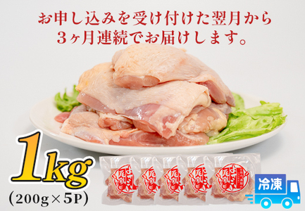 鶏肉 もも肉 1kg 定期便 3回 （1kg×3回） 鶏もも モモ肉 チキン 切り身 若鶏 小分け