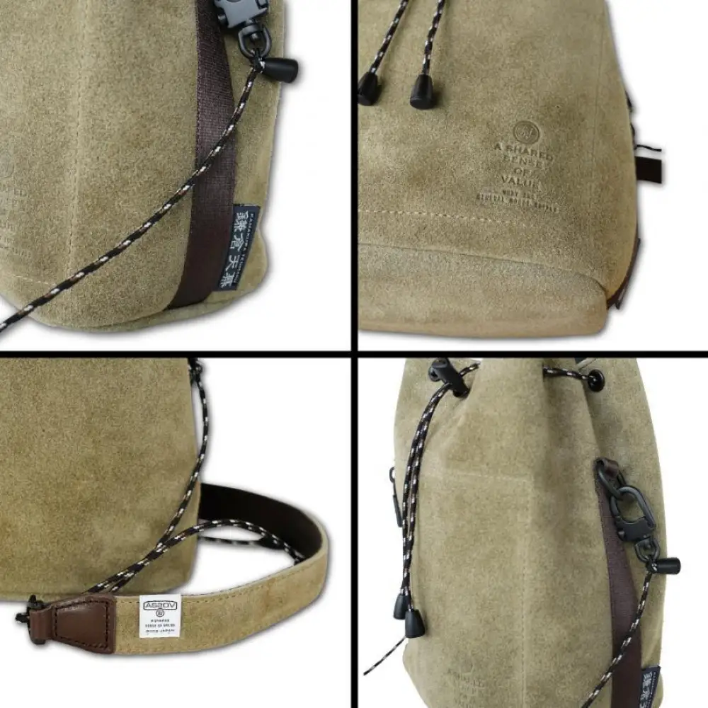 【鎌倉天幕】× AS2OV Water Proof Suede Bag 2Way スエード・日本製 巾着ショルダーバッグ KTM-ASSB 