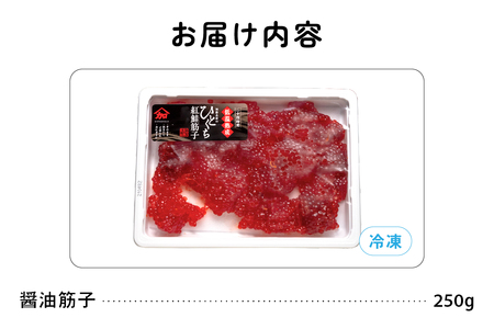 〈8月配送〉訳あり 紅鮭筋子醤油漬 250g すじこ R002-052-08