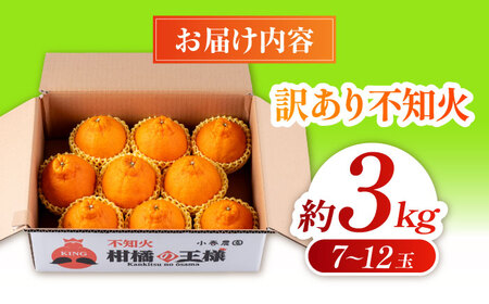 【順次発送中】【訳あり】 柑橘の王様 ハウス栽培 不知火 デコポン 約3kg（7～12玉） 【小春農園】[ZBN008]