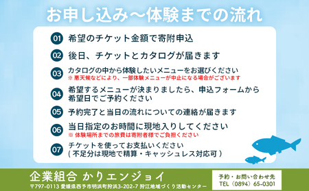 ＜狩江地区田舎暮らし体験チケット（10,000円分）＞ 田舎 体験 自然 旅 旅行 トラベル 観光 レジャー アウトドア アクティビティ Eバイク 家業体験 収穫 漁業 農業 料理体験 郷土料理 特産品 かりエンジョイ 愛媛県 西予市『4月以降に発送開始』 AKK0003