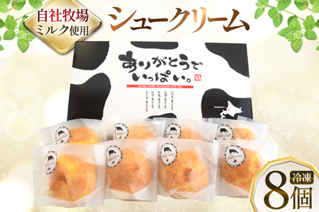 シュークリーム 冷凍 8個 [岩瀬牧場 北海道 砂川市 12260955]