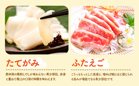 馬刺し 馬刺し 6種 食べ比べ 280g 株式会社利他フーズ《30日以内に出荷予定(土日祝除く)》 上赤身 中トロ 大トロ ふたえご ロース たてがみ 希少部位 国産 冷凍 生食用 肉 馬肉 ふるさと納税馬刺し 熊本県 南阿蘇村 送料無料 馬刺 ばさし 名物