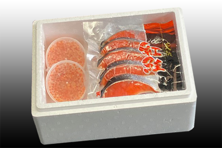いくら醤油漬け100g×2P、紅鮭切身5切×4P C-30024