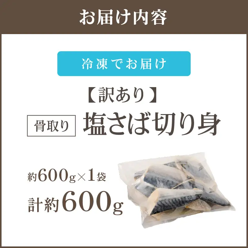 【訳あり】骨取り 塩さば切り身(600gx1袋)【Z9-023】