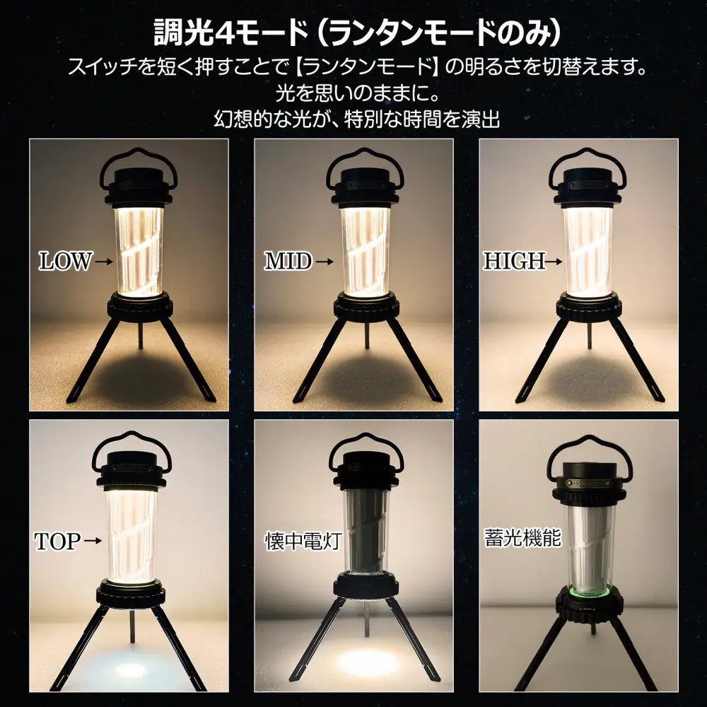 充電式 LEDメタルランタン ランタン/ハンディ/スタンド 3WAY DS-01G