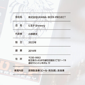 U.B.P BREWERY クラフトビール詰め合わせ　3種×2本【11100-1953】