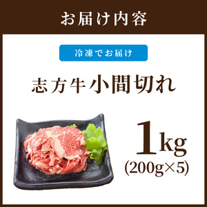 普段使いの志方牛小間切れ200g×5《 牛肉 牛 志方牛 肉 こま切れ 1kg 》【2501A00103】