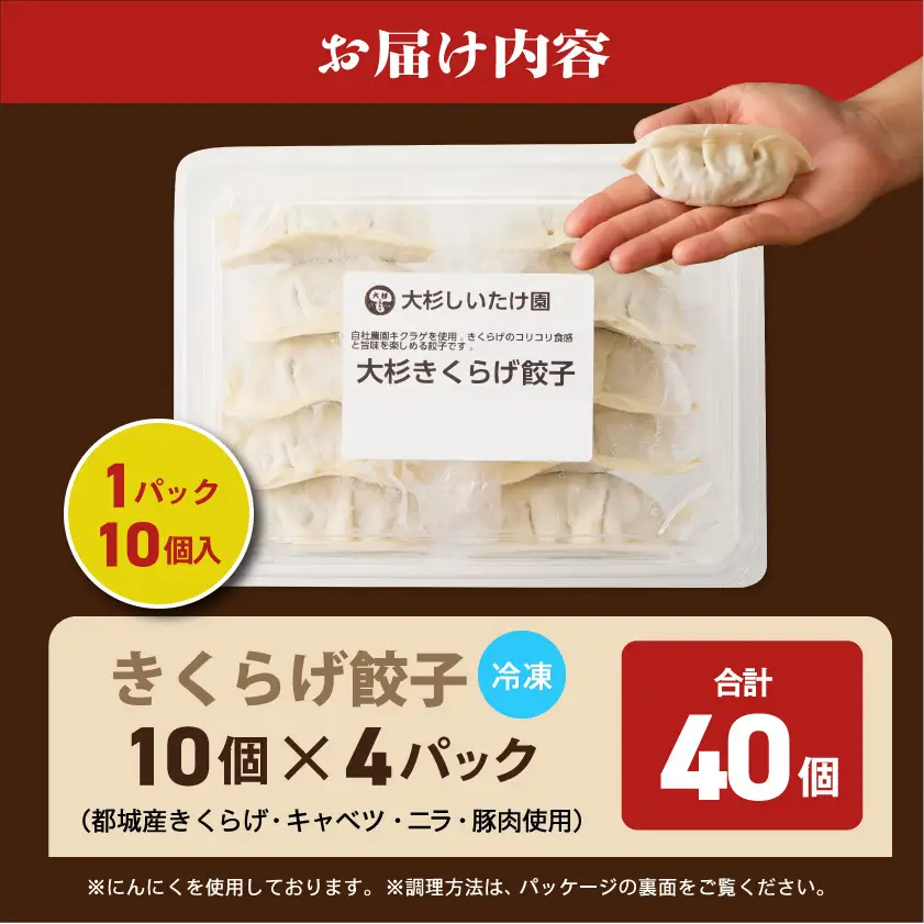 食感が癖になる!きくらげ餃子40個〔LG-87-001-40〕