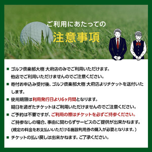 【日本最大級 400打席 ゴルフ練習場】ゴルフ倶楽部大樹 大府店 施設利用券 【3,000円分】
